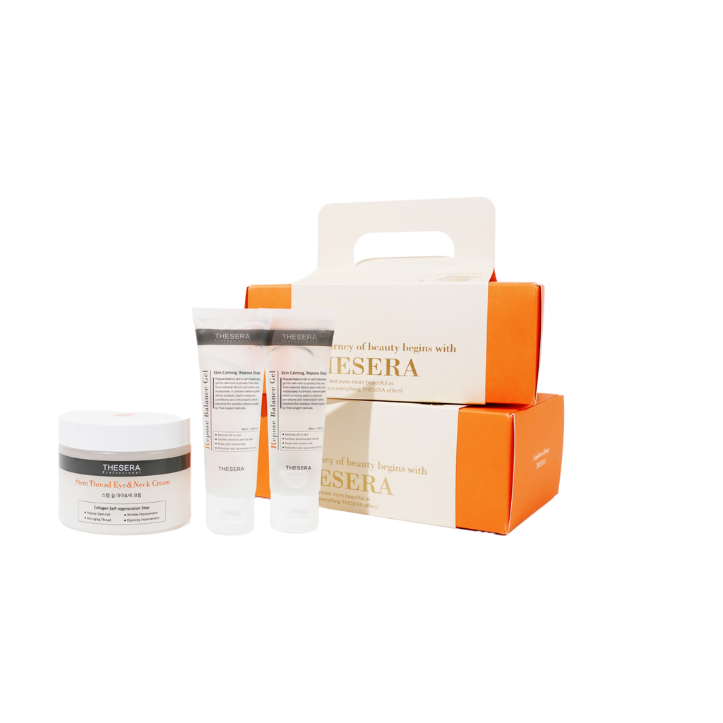 [721264] THESERA RINKINYS (TIRPSTANTIS PAAKIŲ IR KAKLO KREMAS SIŪLAIS, 100 ML + POILSIO BALANSAVIMO GELIS 2 x 50 ML)