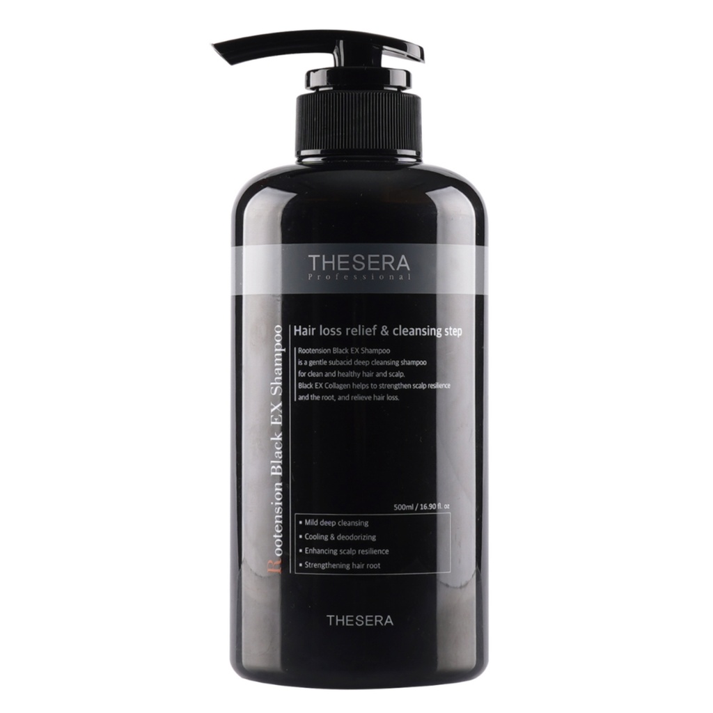 THESERA ŠAKNIJIMĄ LYGINANTIS BLACK EX ŠAMPŪNAS, 500 ML